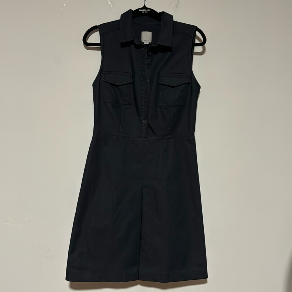 Halogen Dark Blue Denim Dress Pockets S 4